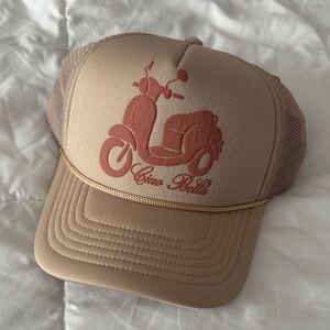 Anthropologie Ciao Bella Trucker Hat with Scooter Design